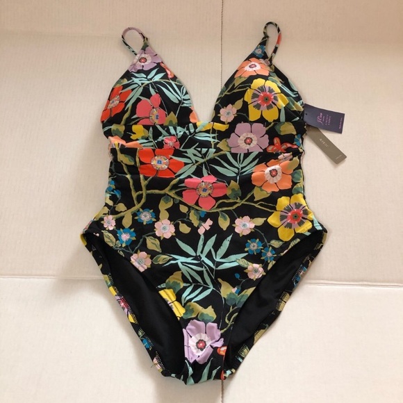 J. Crew One-Piece Plunge Swimsuit - Liberty Pavilion Floral - Picture 4 of 8